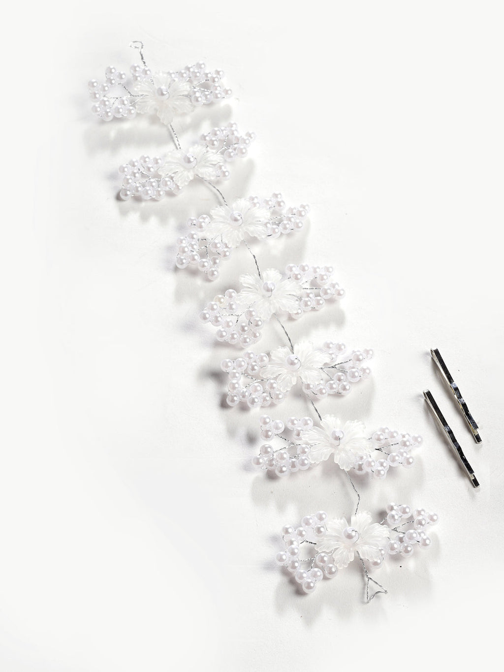 Panash Women Silver-Toned & White Embellished Tiara | Grocsy