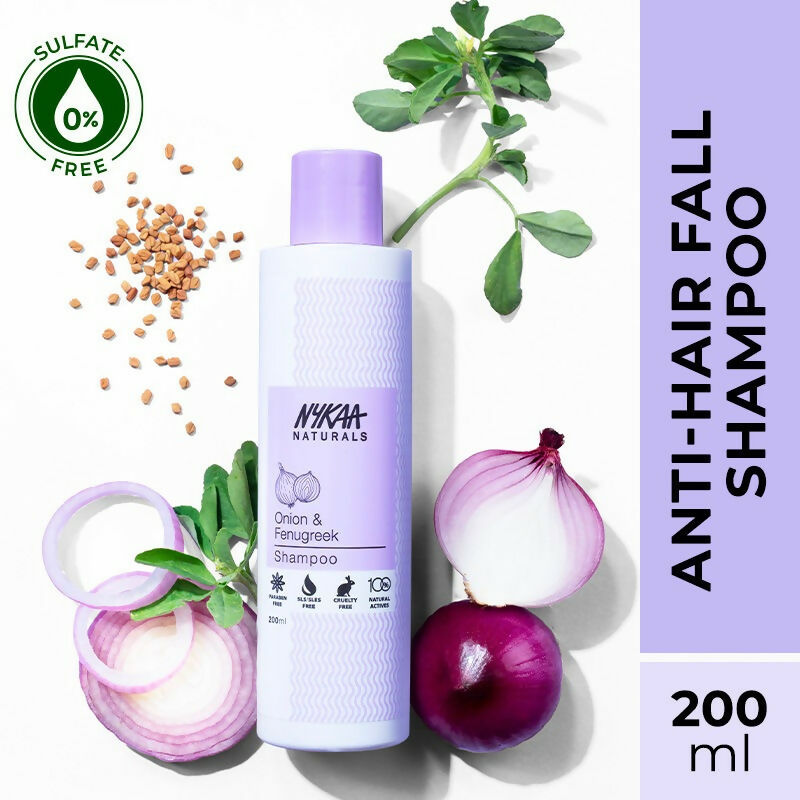 Nykaa Naturals Anti-Hair Fall Shampoo With Onion, Fenugreek | Grocsy