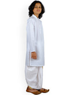 Sethukrishna Boys White Pure Cotton Kurta with Dhoti Pants | Grocsy