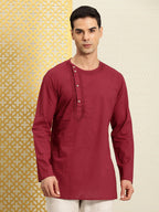 House of Pataudi Jashn Floral Embroidered Yoke Design Thread Work Angrakha Kurta | Grocsy