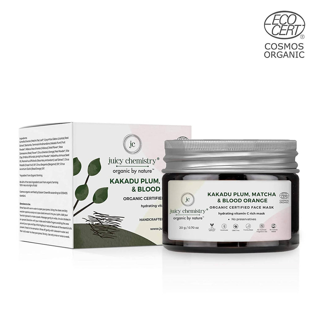 Juicy Chemistry Kakadu Plum, Matcha & Blood Orange Face Mask | Grocsy