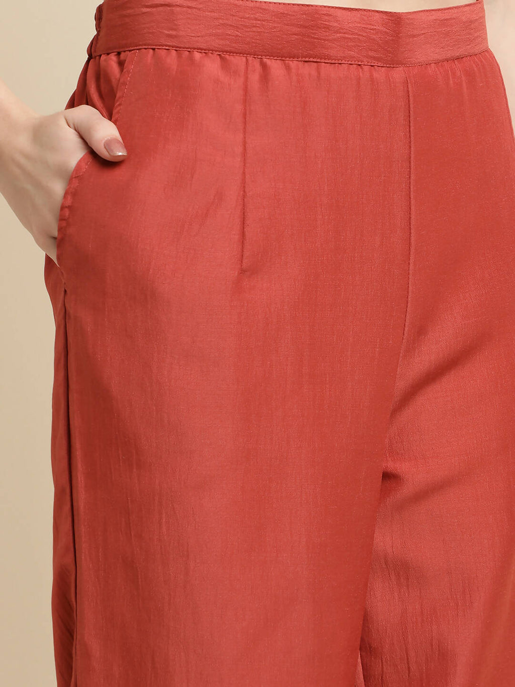 Orange Chinon Silk Embroidered Straight Kurta with Trouser & Dupatta - Salimar | Grocsy