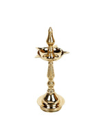 CraftVatika Gold-Toned Brass Kerala Diya Oil Lamp Stand | Grocsy