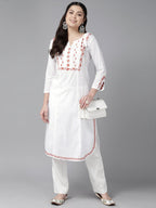 ADA Embroidered Chikankari Cotton Kurta | Grocsy