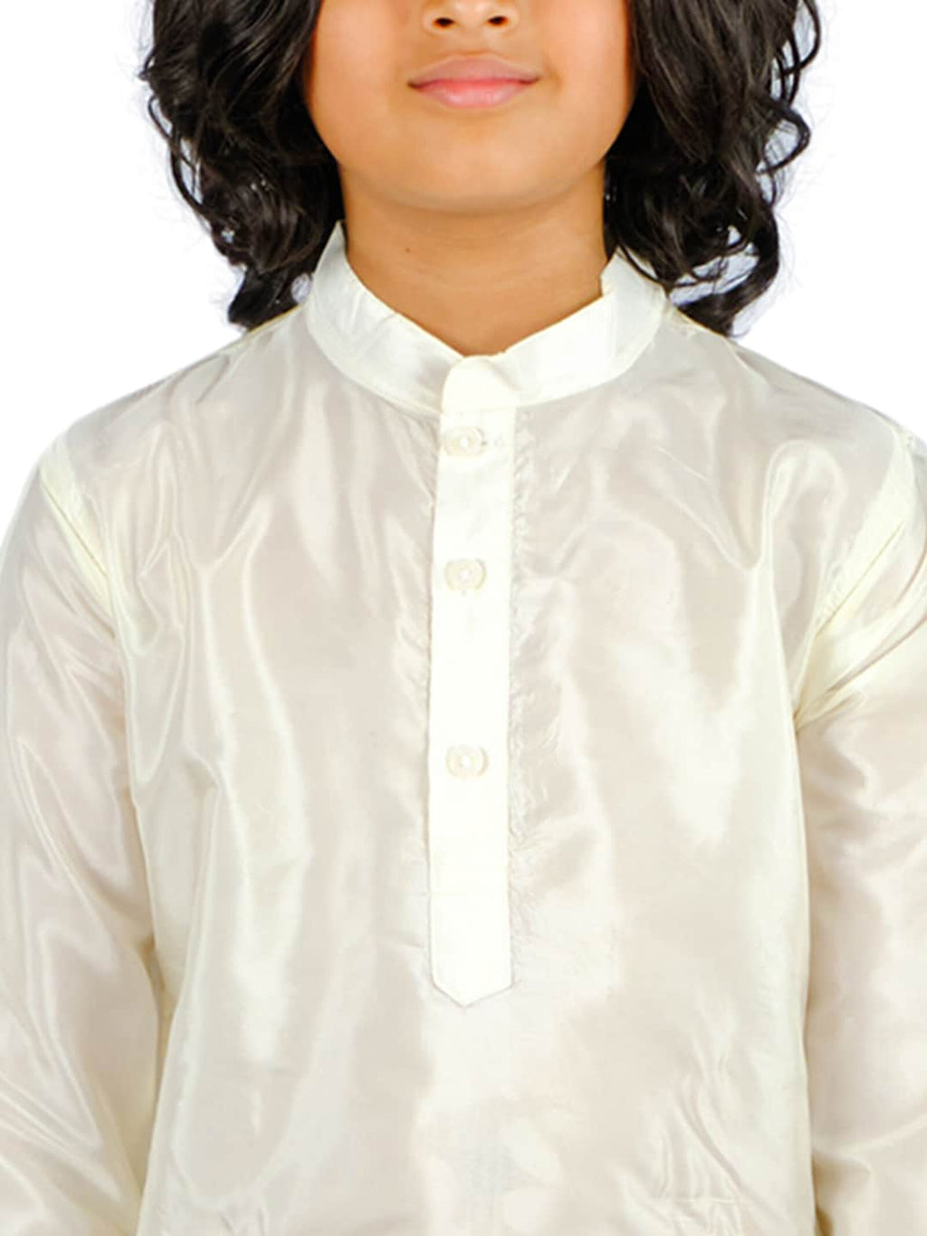 Sethukrishna Boys Cream-Coloured Striped Kurta with Pyjamas | Grocsy