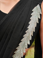 Tikhi Imli Black Beads and Stones Saree | Grocsy