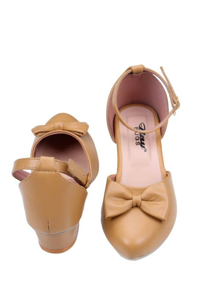 Tiny Bugs Girls Bow Embellished Ballerinas - Tan | Grocsy