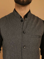 Even Apparels Nehru Jacket With Welt Pockets - Grey | Grocsy