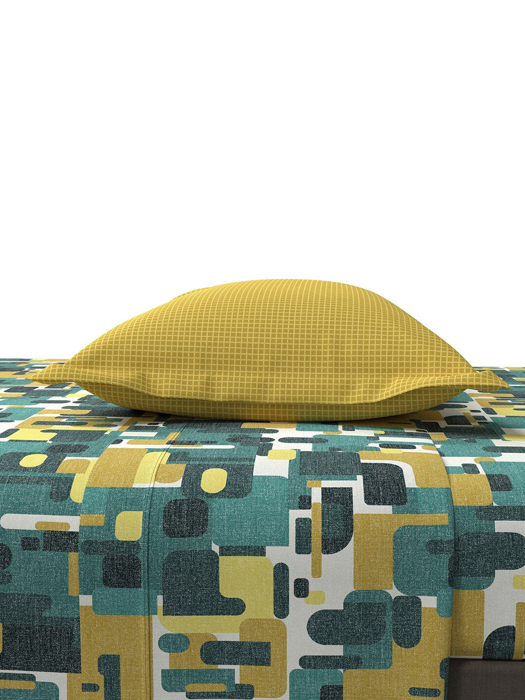 MYTRIDENT Yellow Green Printed Cotton 144 TC Queen Bedsheet With 2 Pillow Covers | Grocsy