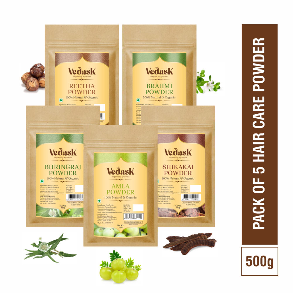 Vedask Organic Hair Mask Powder Combo Pack | Grocsy