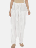 Souchii White Solid Loose-Fit Patiala | Grocsy