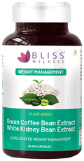 Bliss Welness Weight Management Carb Controller Green Coffee Bean Extract Veg Capsule | Grocsy