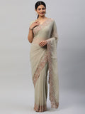 kasee Green Polka Dots Embroidered Saree | Grocsy