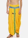 Sethukrishna Yellow Solid Double Layer Readymade Dhoti Pant For Men | Grocsy