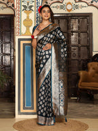 Shree Shyam Fashion Teal Silk Saree | Grocsy