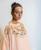 Timaraa Coral Peach Ombre Embellished Kaftan Dress | Grocsy