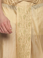 Sethukrishna Gold-Coloured Embroidered Dhoti Pant For Men | Grocsy