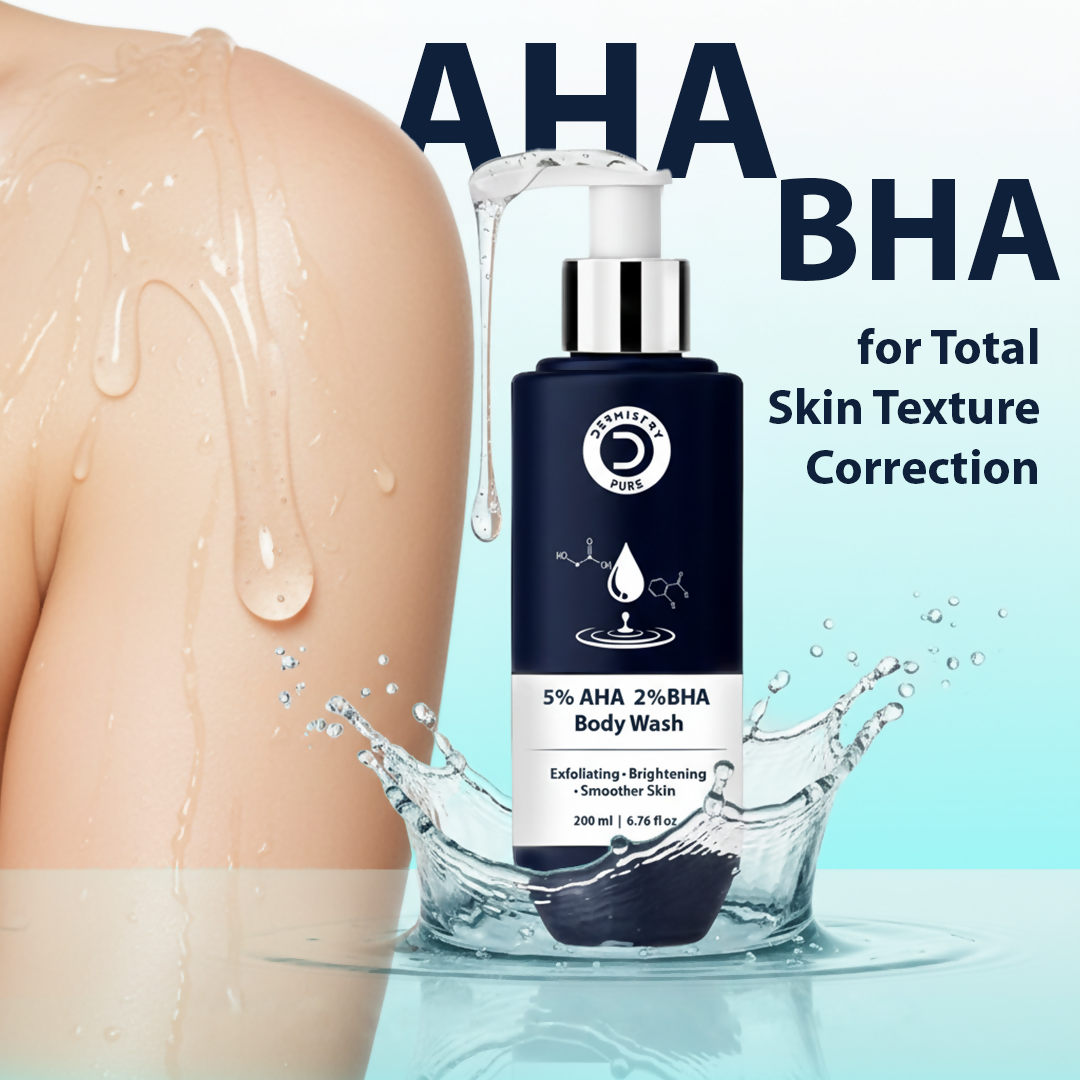 Dermistry 5% AHA 2% BHA Exfoliating D Tan Detan Acne Removal Body Wash For Oily All and Strawberry Skin | Grocsy