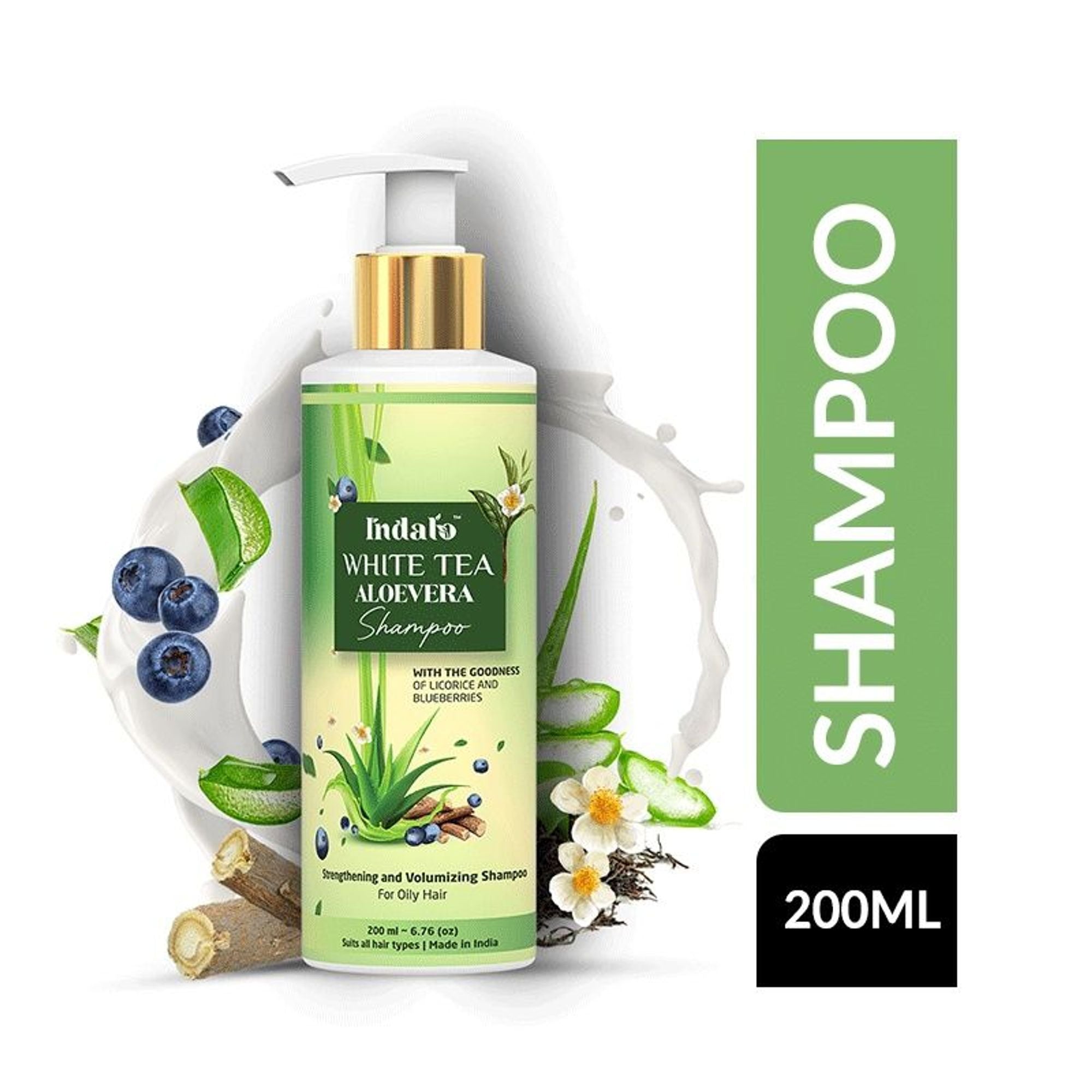 Indalo White Tea Aloe Vera Shampoo For Oily Hair | Grocsy