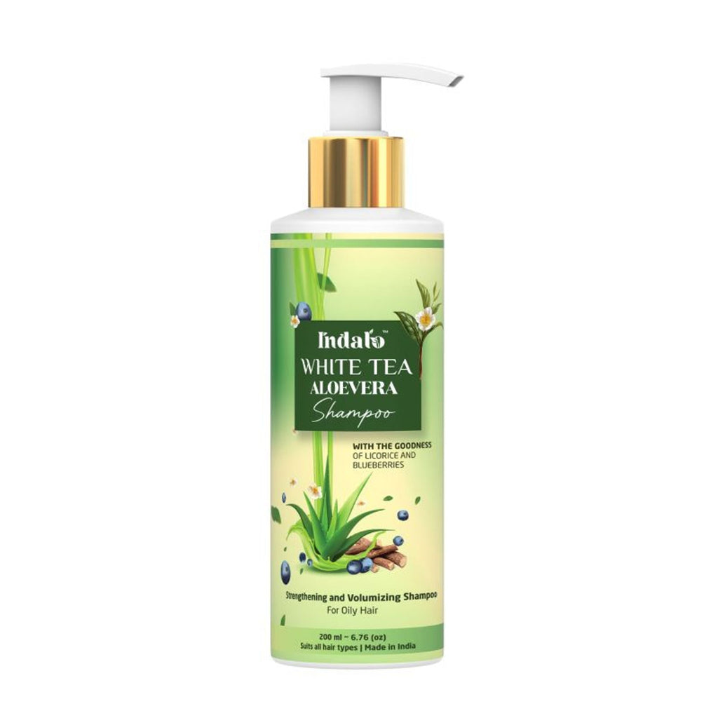 Indalo White Tea Aloe Vera Shampoo For Oily Hair | Grocsy