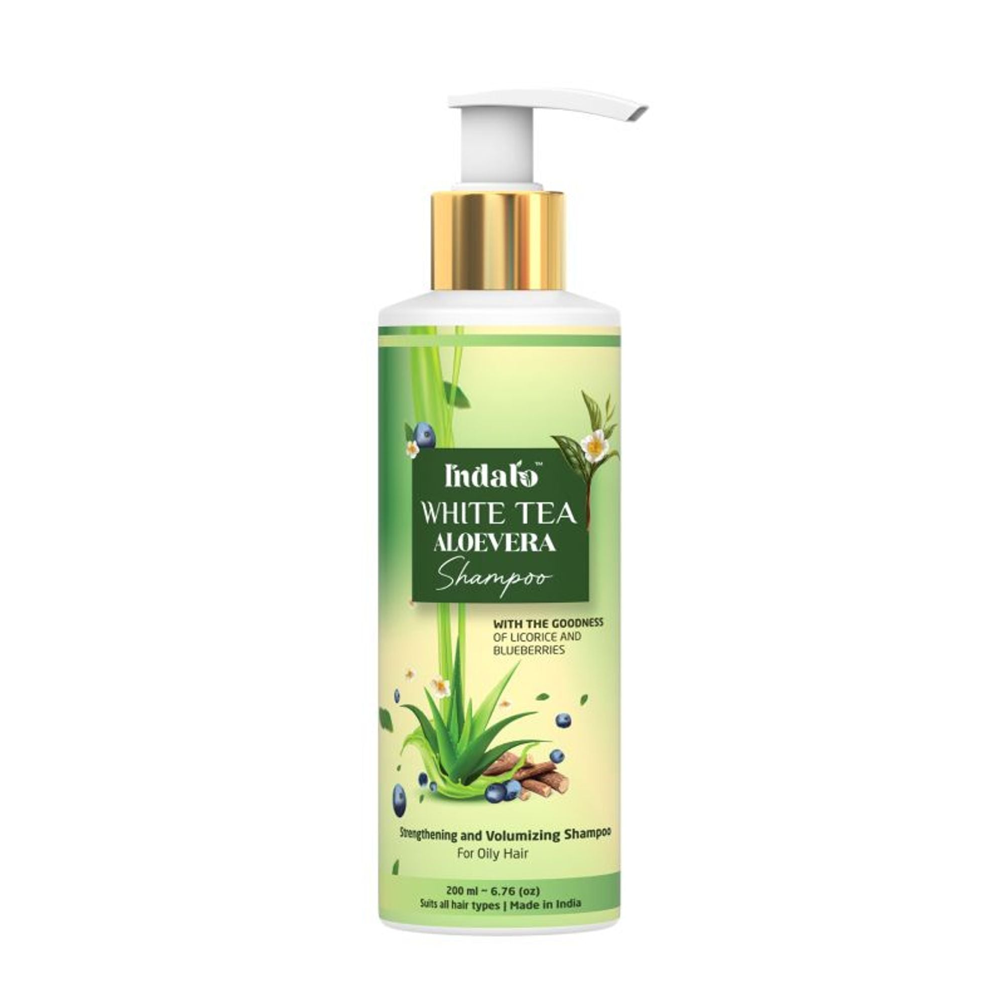 Indalo White Tea Aloe Vera Shampoo For Oily Hair | Grocsy