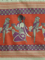 Saree Mall Green & Purple Ethnic Motifs Print Bhagalpuri Saree | Grocsy