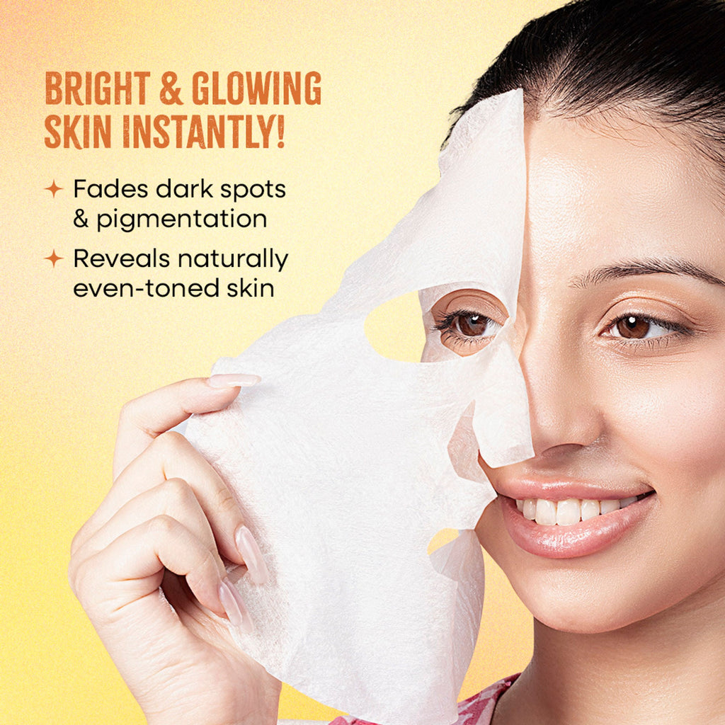 Nykaa Naturals Korean Sheet Mask With Turmeric & Vitamin C For Glow & Brightening | Grocsy