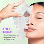 Nykaa Naturals Korean Sheet Mask Green Tea & Niacinamide For Oil Control and Clear Skin | Grocsy