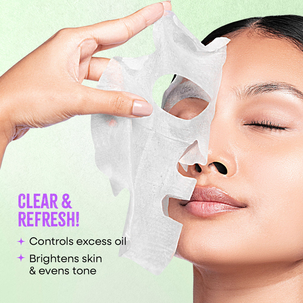 Nykaa Naturals Korean Sheet Mask Green Tea & Niacinamide For Oil Control and Clear Skin | Grocsy
