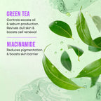 Nykaa Naturals Korean Sheet Mask Green Tea & Niacinamide For Oil Control and Clear Skin | Grocsy