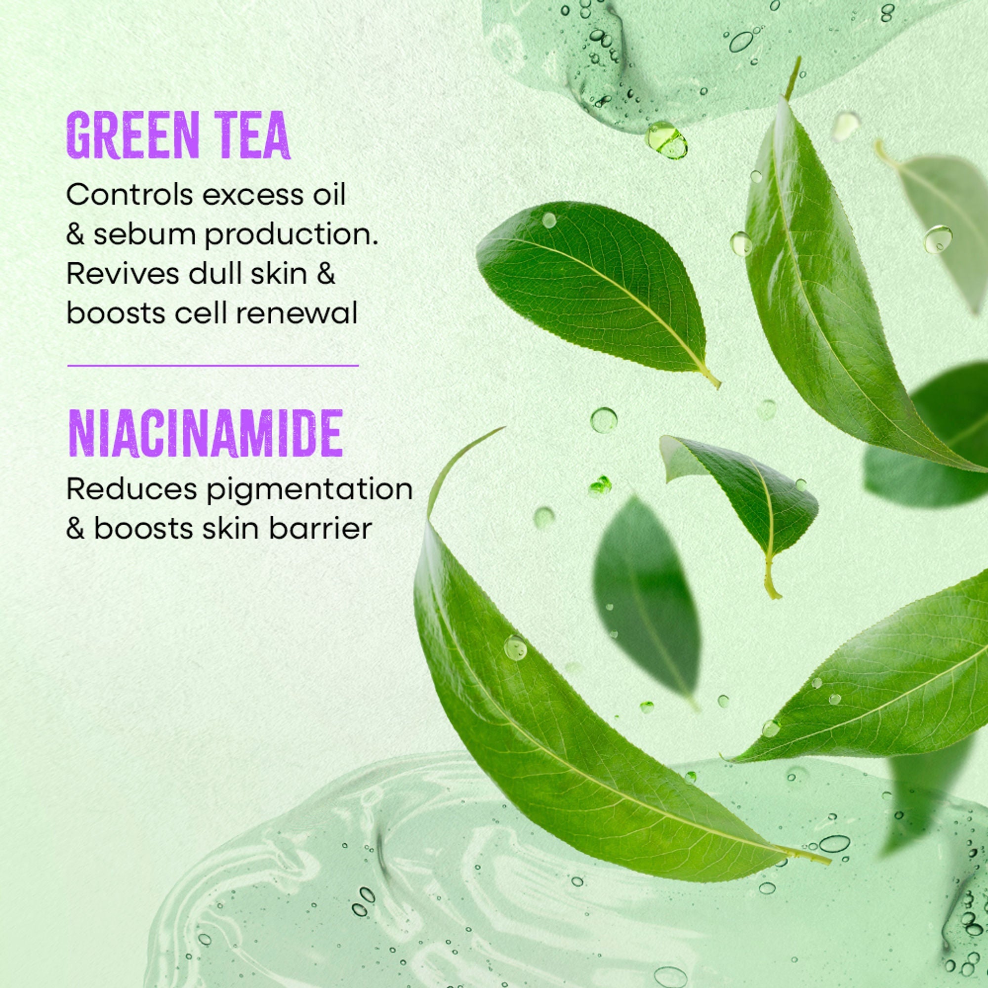 Nykaa Naturals Korean Sheet Mask Green Tea & Niacinamide For Oil Control and Clear Skin | Grocsy