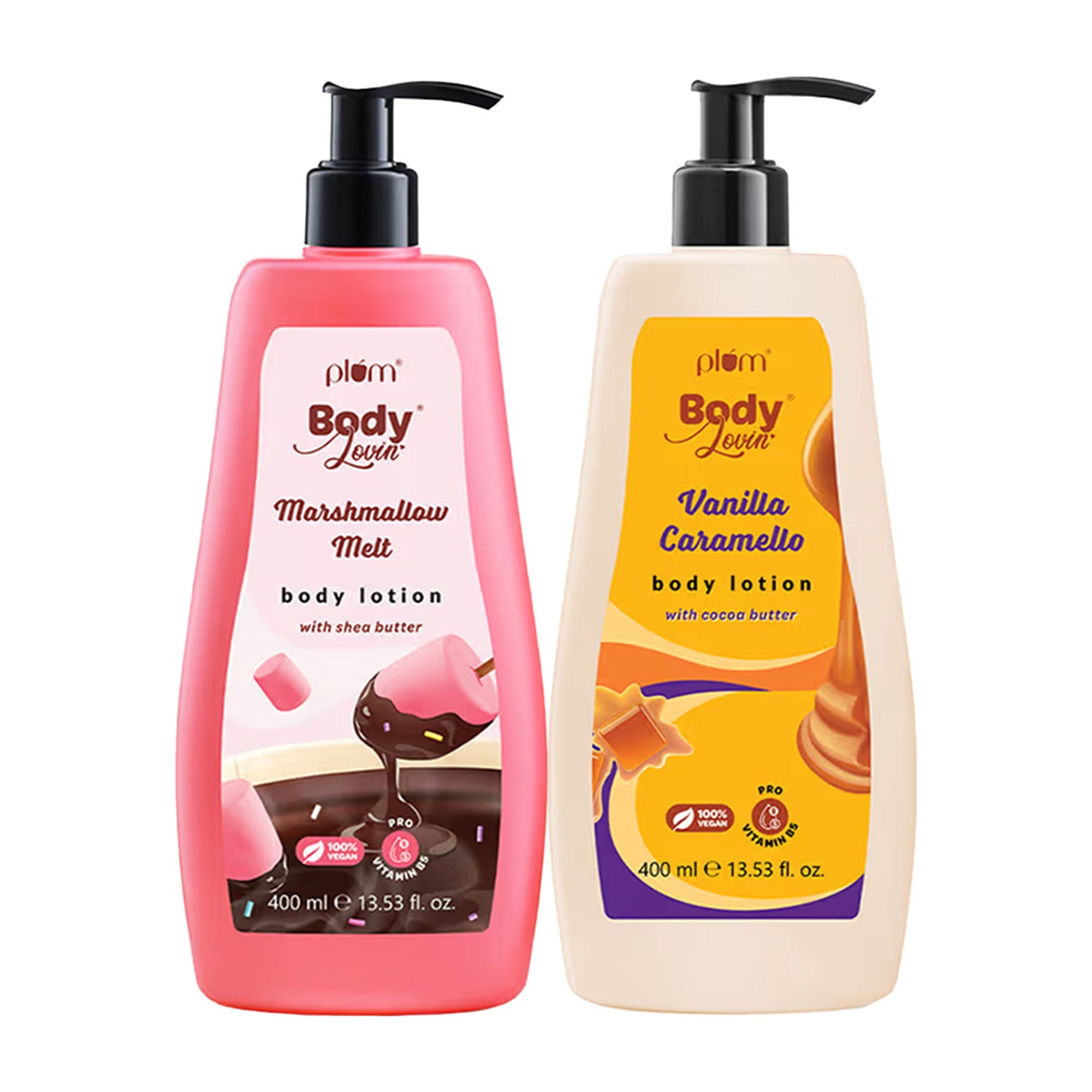 Plum BodyLovin’ Deliciously Moisturising Body Lotion Duo Vanilla Caramello & Marshmallow Melt | Grocsy