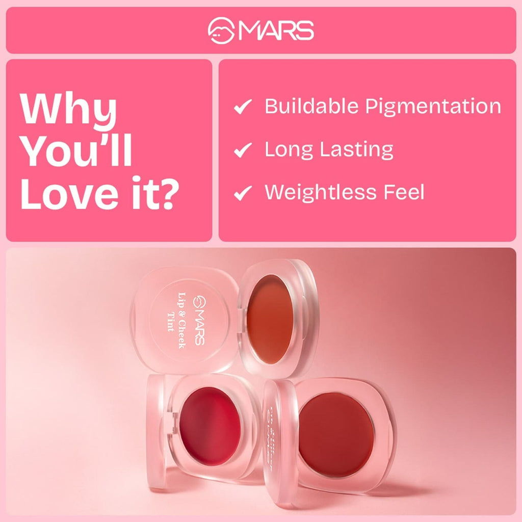 MARS Cosmetics Lip & Cheek Tint for Bold Pop Color - 04-Ruby Red | Grocsy