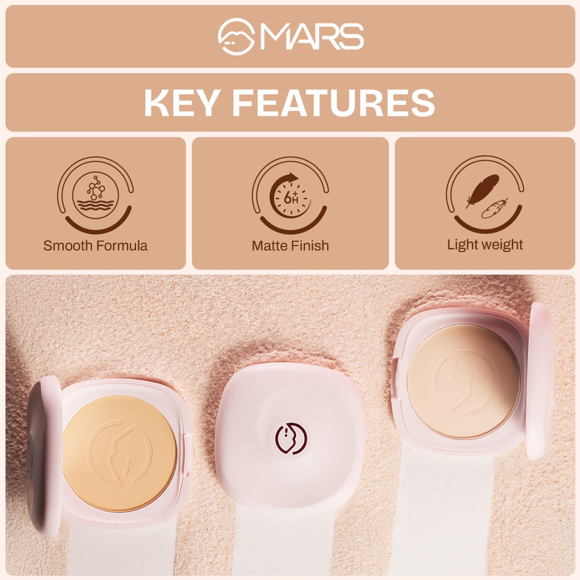 MARS Cosmetics Zero Oil Compact Powder - 04-Medium Beige | Grocsy