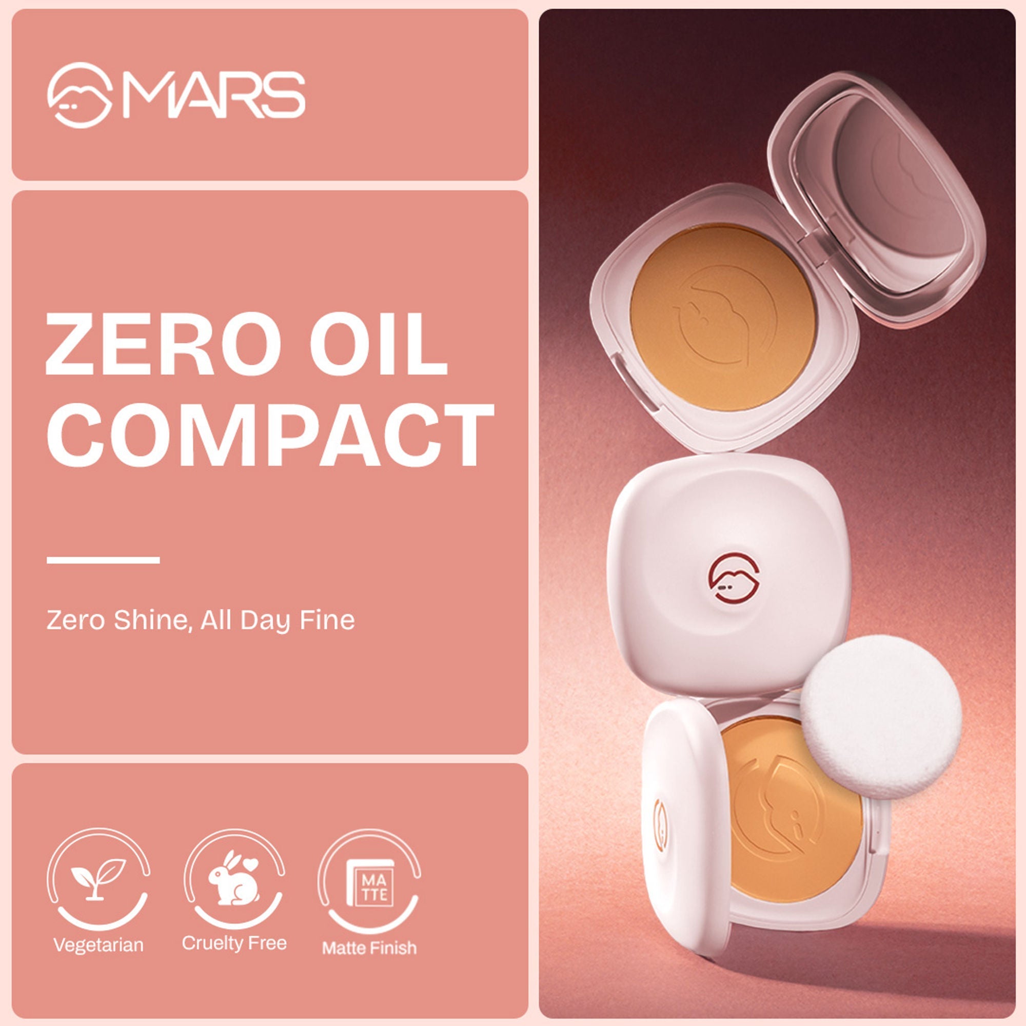 MARS Cosmetics Zero Oil Compact Powder - 07-Mocha | Grocsy