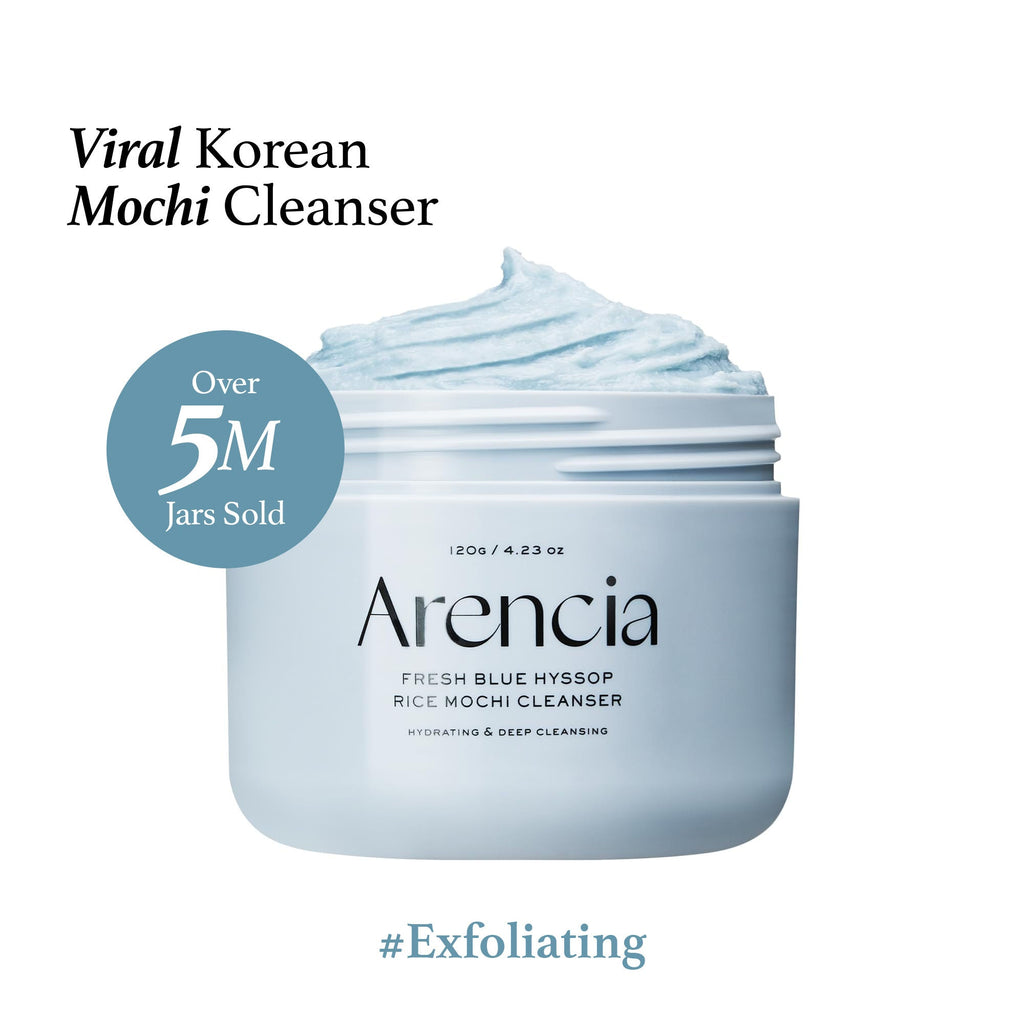 Arencia Fresh Blue Hyssop Rice Mochi Cleanser - Gentle Exfoliating Pore Care Korean Double Cleanser | Grocsy