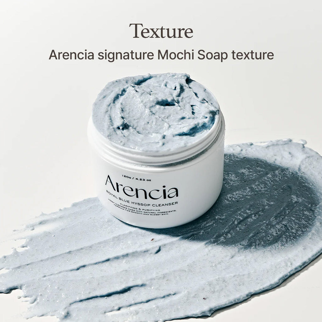 Arencia Fresh Blue Hyssop Rice Mochi Cleanser - Gentle Exfoliating Pore Care Korean Double Cleanser | Grocsy