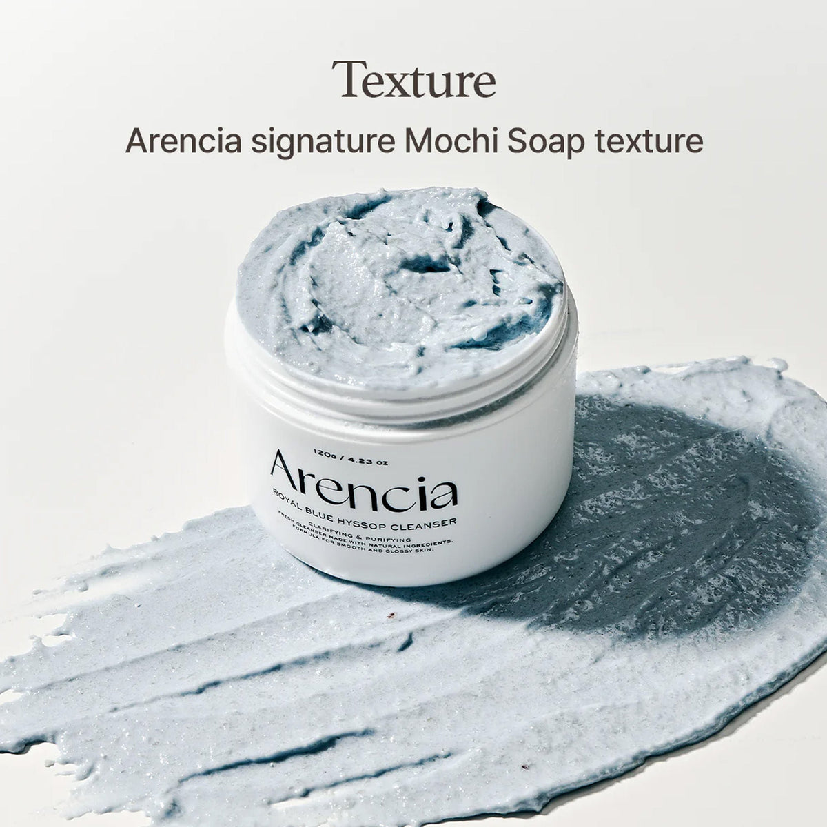 Arencia Fresh Blue Hyssop Rice Mochi Cleanser - Gentle Exfoliating Pore Care Korean Double Cleanser | Grocsy