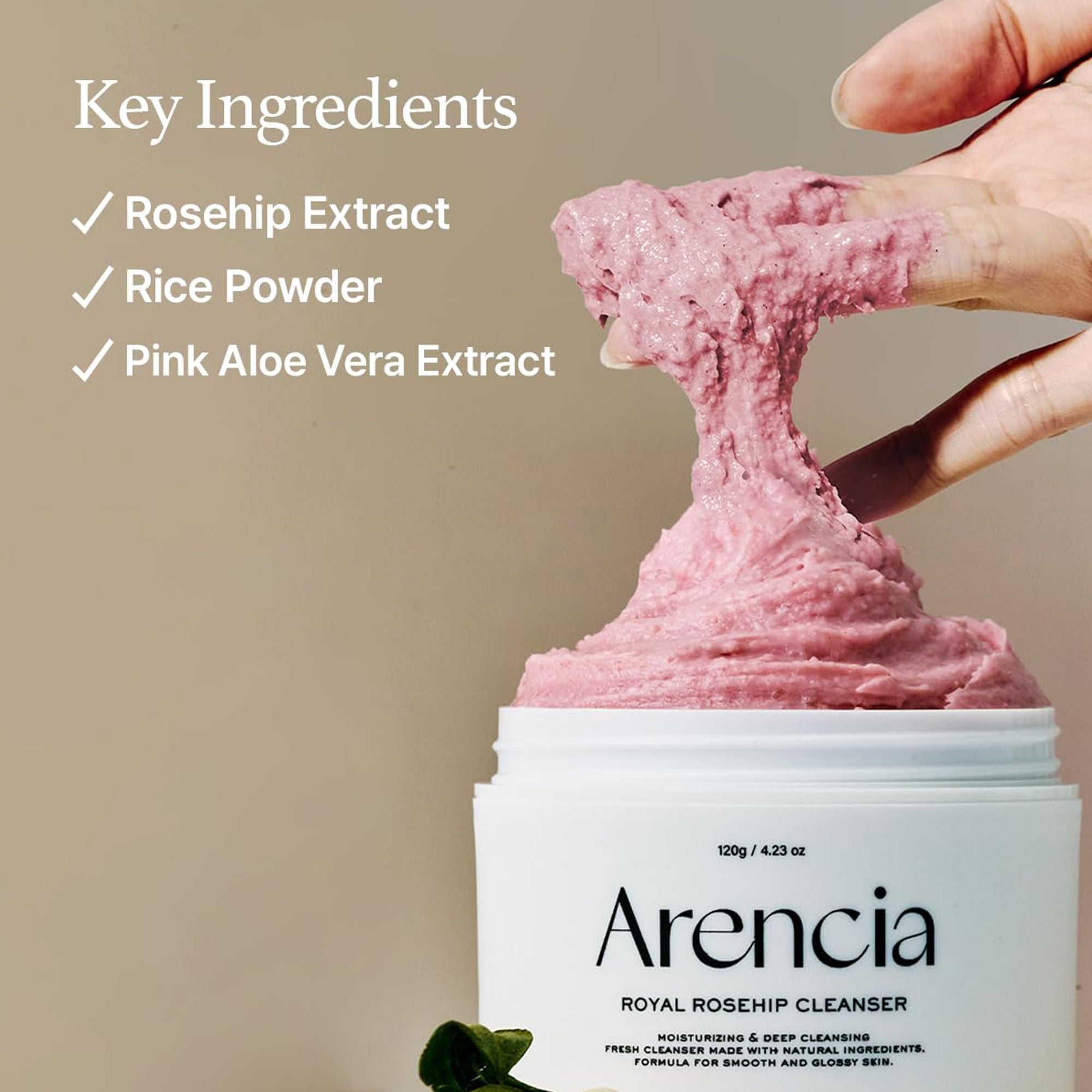 Arencia Fresh Rosehip Rice Mochi Cleanser - All-In-One Cleanser | Grocsy