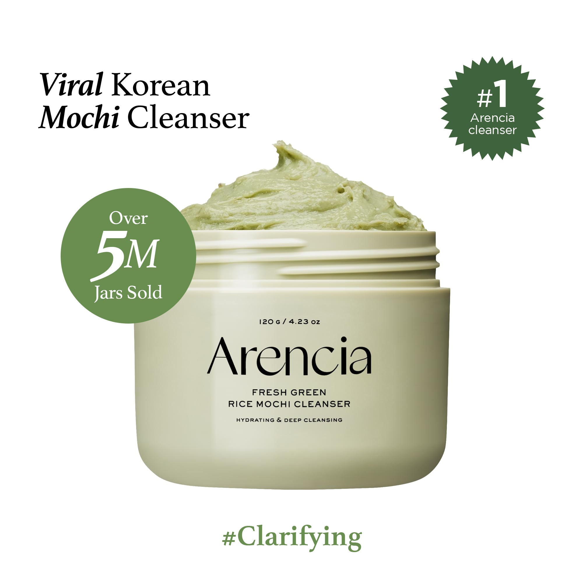 Arencia Fresh Green Rice Mochi Cleanser - Korean Cleanser | Grocsy
