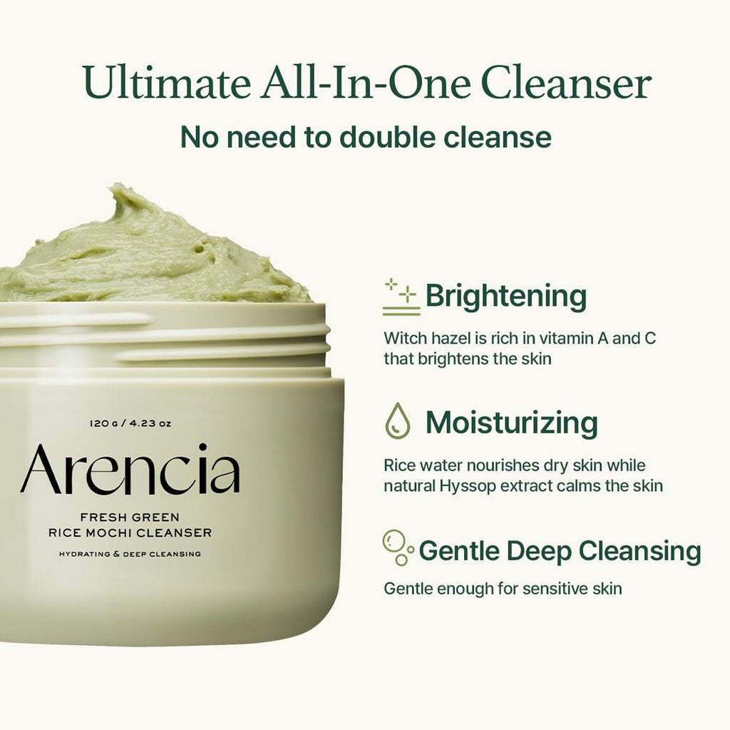 Arencia Fresh Green Rice Mochi Cleanser - Korean Cleanser | Grocsy