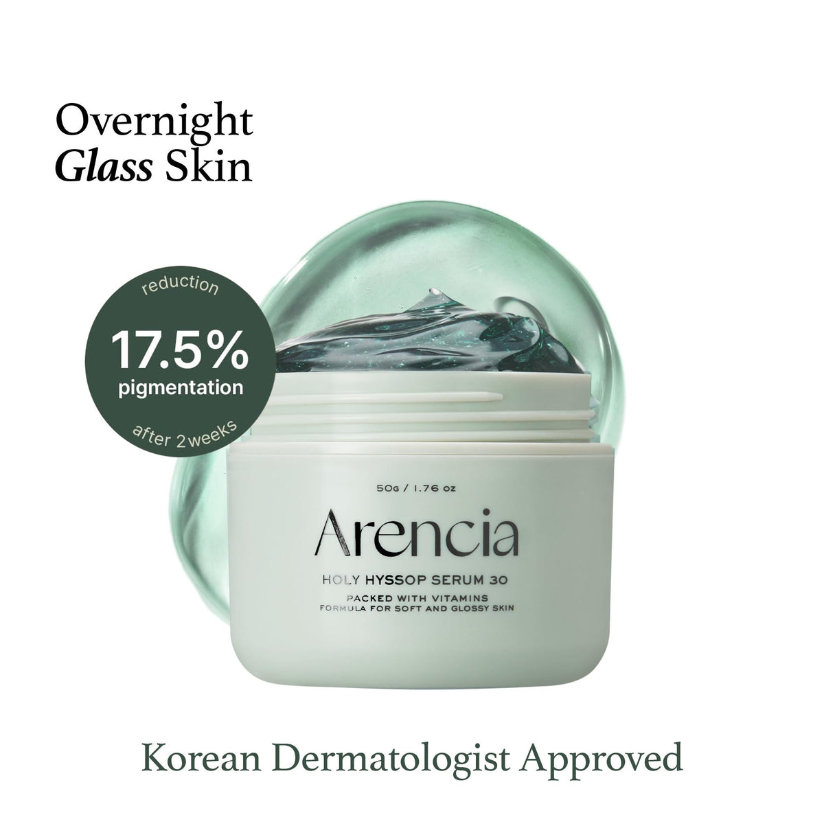 Arencia Holy Hyssop Serum 30 - Brightening Serum for Korean Glass Skin, Reduces Hyperpigmentation | Grocsy
