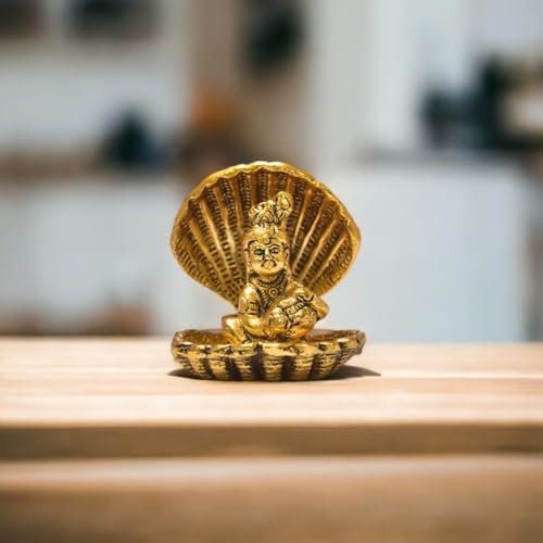 KridayKraft Shri Krishna Sitting Under Seep Laddu Gopal | Grocsy