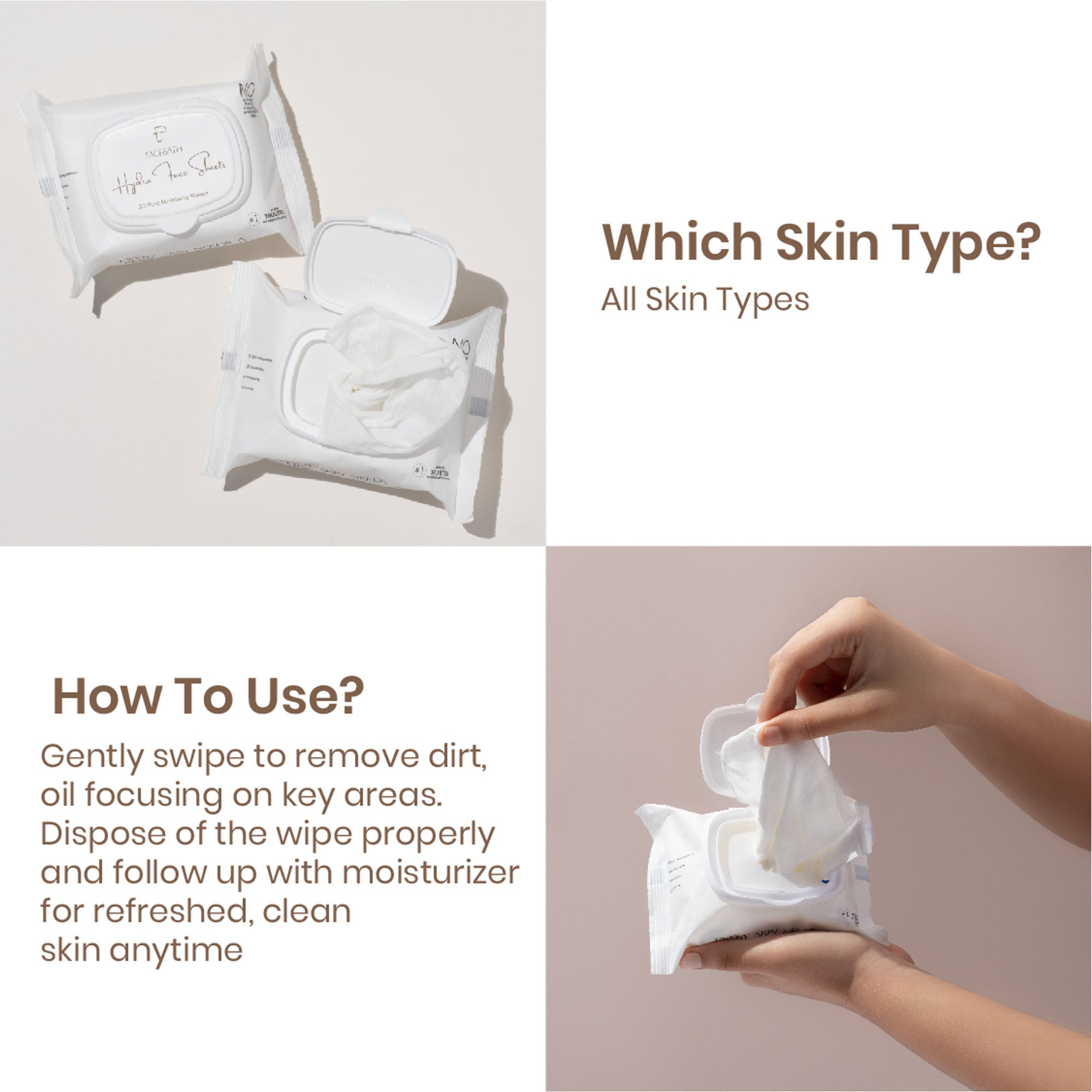 Personal Touch Skincare Hydra Facial Skin Care Serum Wipes For Pore Minimising With 72 hours Hydration | Grocsy