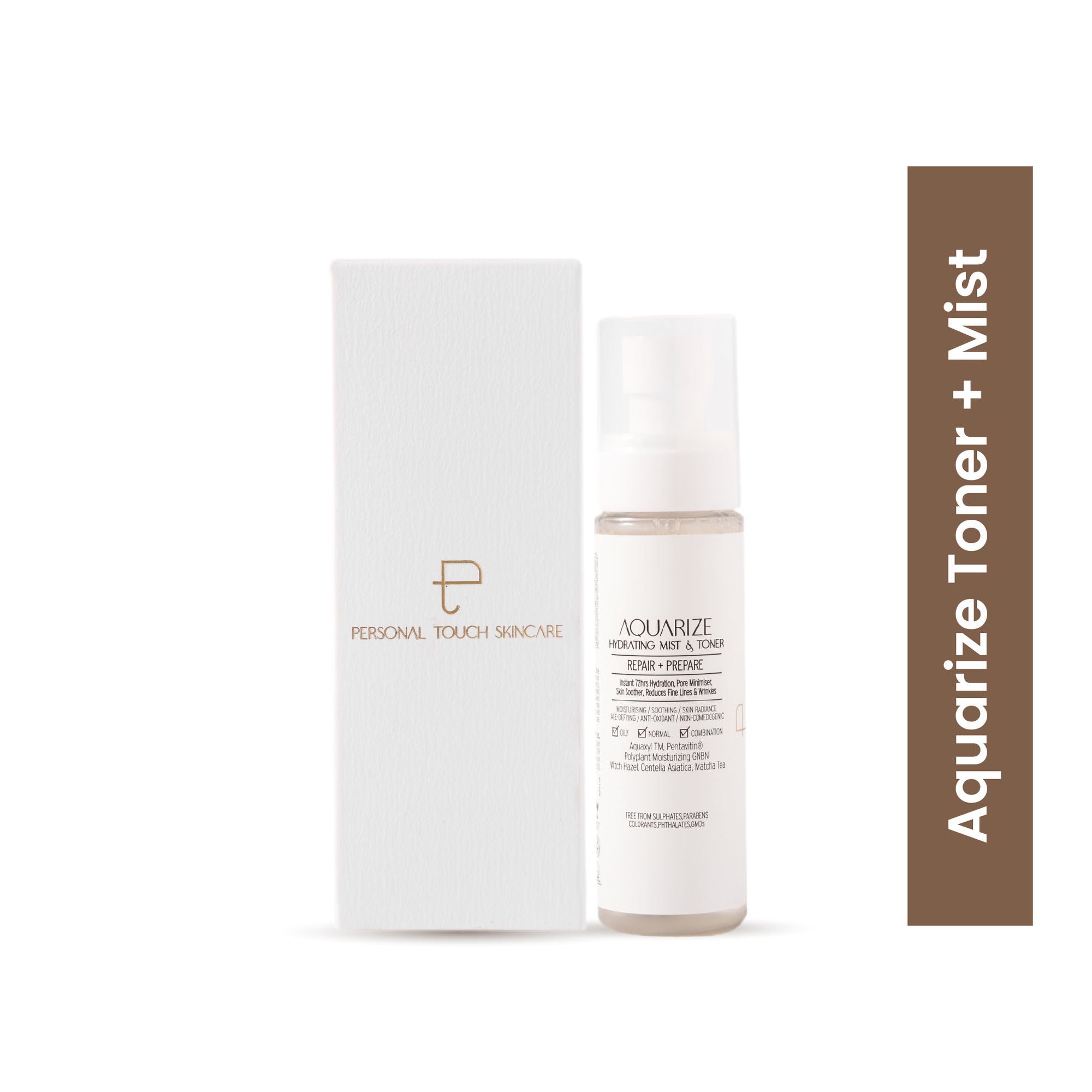 Personal Touch Skincare Aquarize Toner + Mist With Hyaluronic Acid For Normal, Oily, Dry & Sensitive Skin | Grocsy