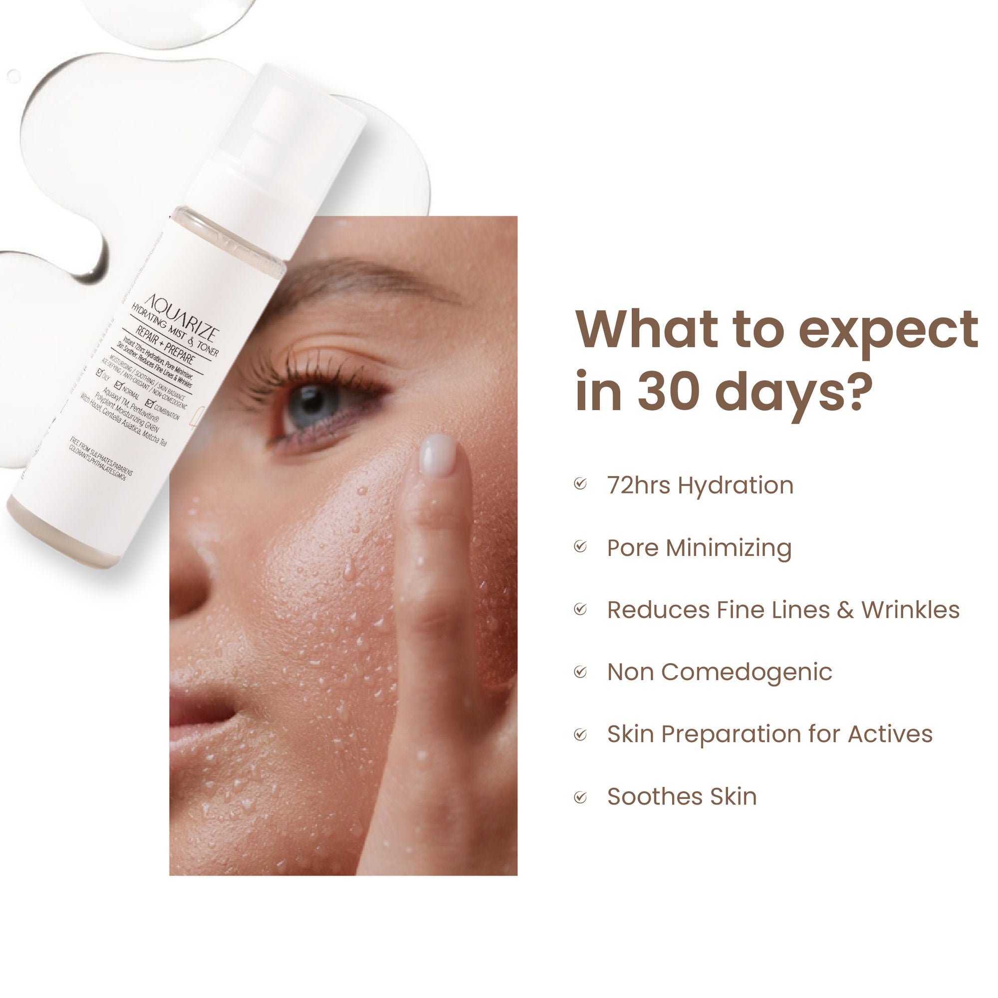 Personal Touch Skincare Aquarize Toner + Mist With Hyaluronic Acid For Normal, Oily, Dry & Sensitive Skin | Grocsy