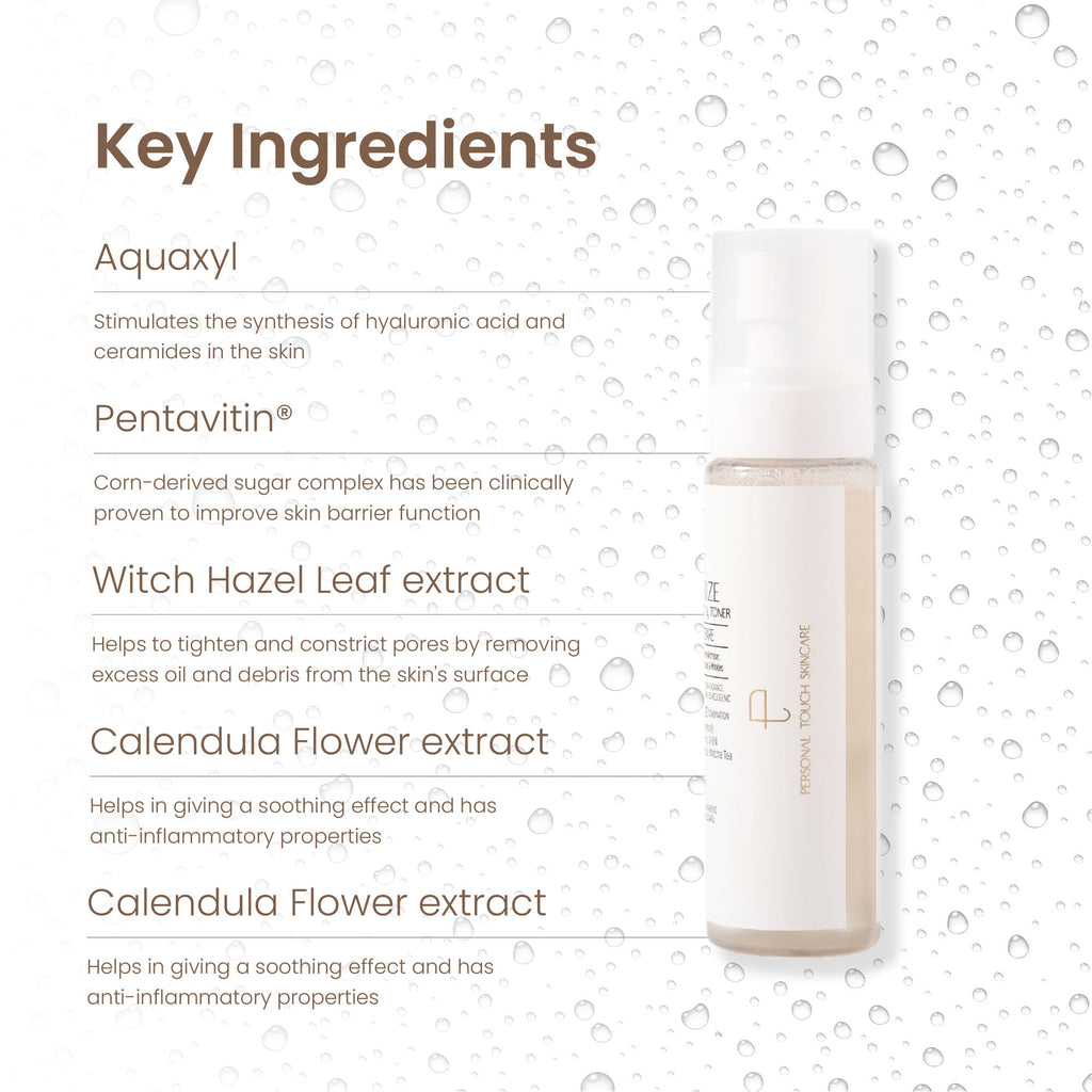 Personal Touch Skincare Aquarize Toner + Mist With Hyaluronic Acid For Normal, Oily, Dry & Sensitive Skin | Grocsy