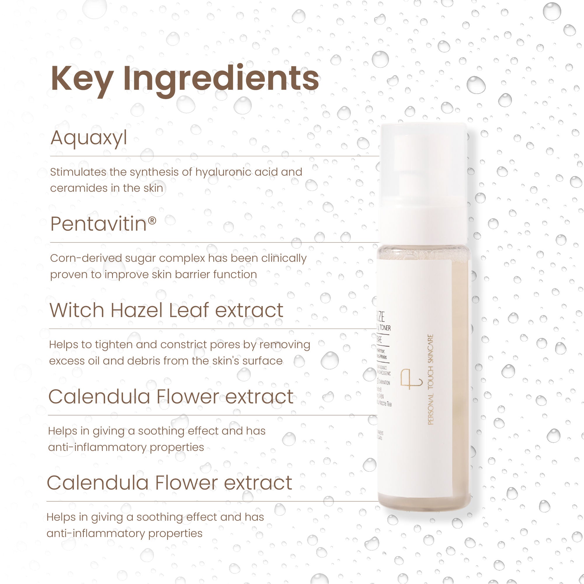 Personal Touch Skincare Aquarize Toner + Mist With Hyaluronic Acid For Normal, Oily, Dry & Sensitive Skin | Grocsy