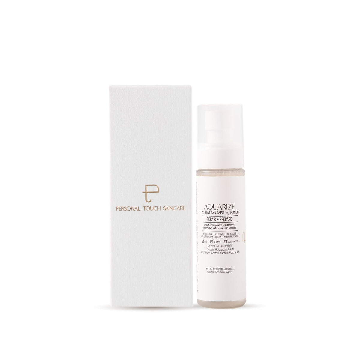 Personal Touch Skincare Aquarize Toner + Mist With Hyaluronic Acid For Normal, Oily, Dry & Sensitive Skin | Grocsy