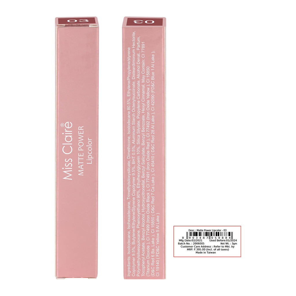 Miss Claire Matte Power Lipcolor - 3 | Grocsy